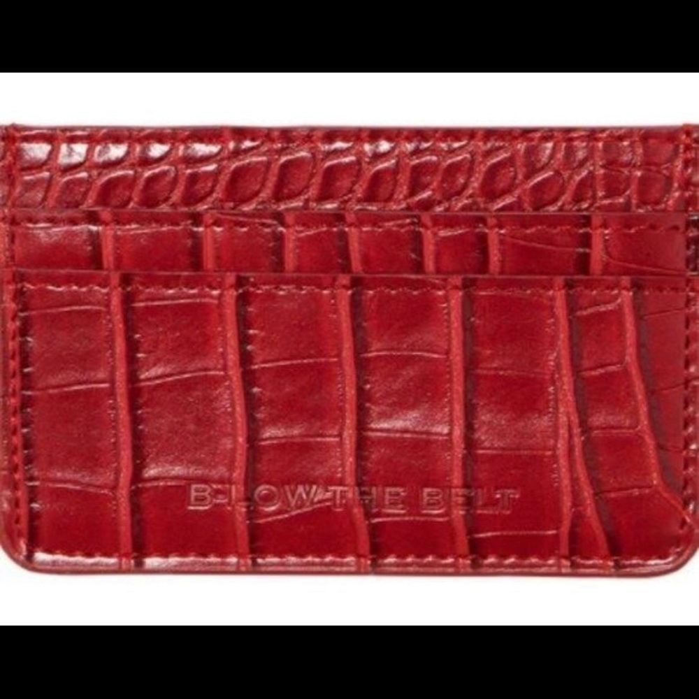 {B-LOW THE BELT} Red Croc Card Case